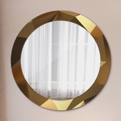 Miroir rond avec décoration Abstraction d'or