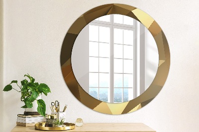 Miroir rond avec décoration Abstraction d'or