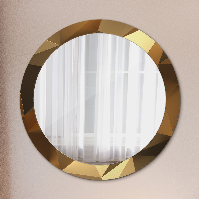 Miroir rond avec décoration Abstraction d'or