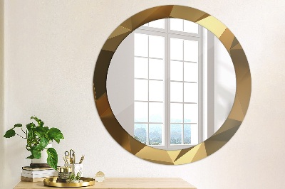 Miroir rond avec décoration Abstraction d'or
