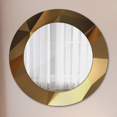 Miroir rond avec décoration Abstraction d'or