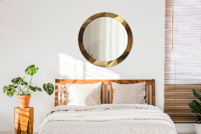 Miroir rond avec décoration Abstraction d'or