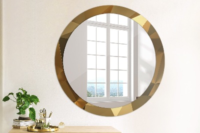 Miroir rond avec décoration Abstraction d'or