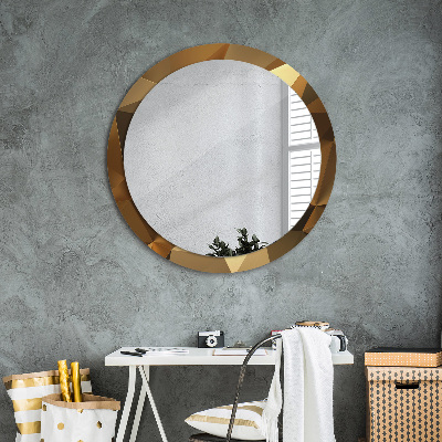 Miroir rond avec décoration Abstraction d'or