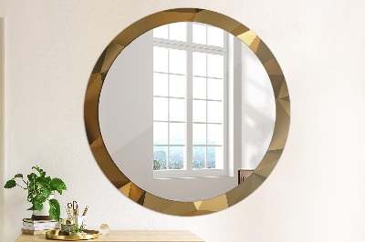 Miroir rond avec décoration Abstraction d'or