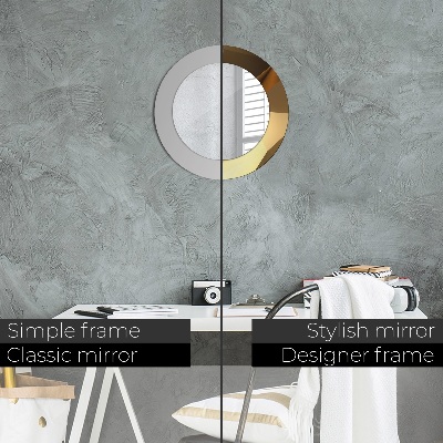 Miroir rond avec décoration Abstraction d'or