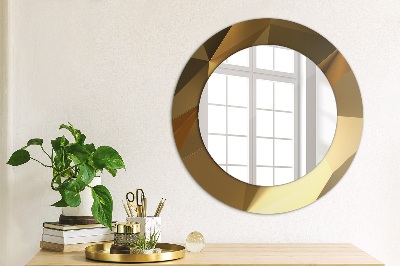 Miroir rond avec décoration Abstraction d'or