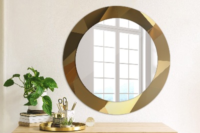 Miroir rond avec décoration Abstraction d'or