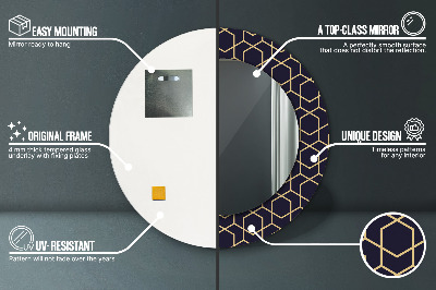 Miroir rond imprimé Géométrique abstrait