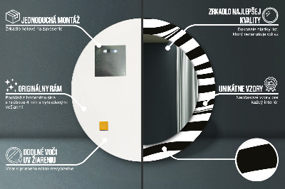 Miroir rond avec décoration Vague abstraite
