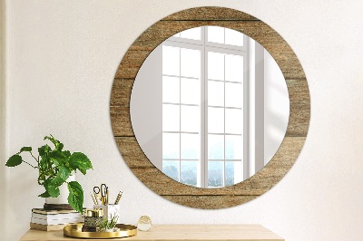 Miroir rond imprimé Vieux bois