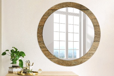 Miroir rond imprimé Vieux bois