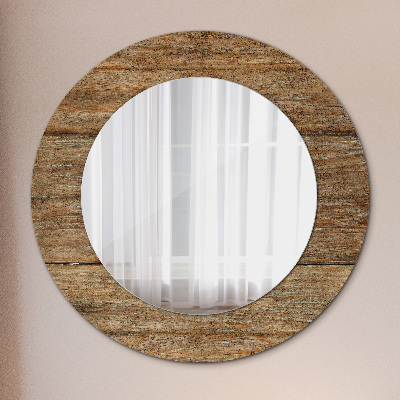 Miroir rond imprimé Vieux bois