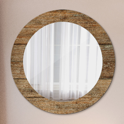 Miroir rond imprimé Vieux bois