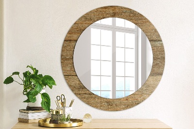Miroir rond imprimé Vieux bois
