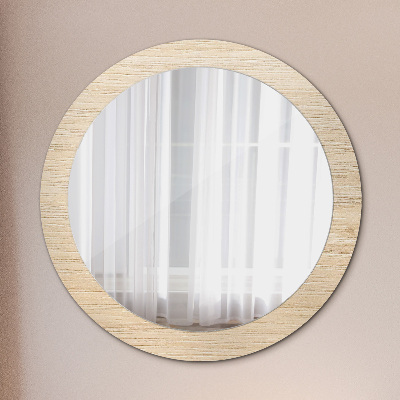 Miroir rond avec décoration Bois clair