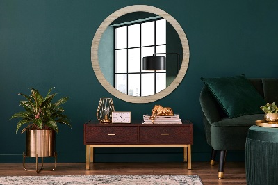Miroir rond avec décoration Bois clair