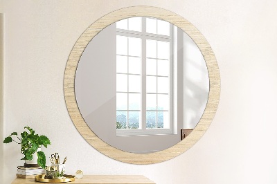 Miroir rond avec décoration Bois clair