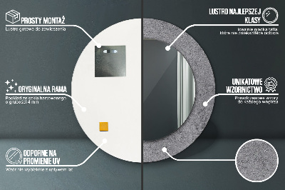 Miroir rond imprimé Texture du béton