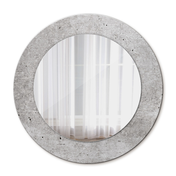 Miroir rond avec décoration Béton gris