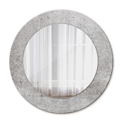 Miroir rond avec décoration Béton gris