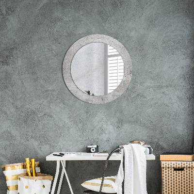 Miroir rond avec décoration Béton gris