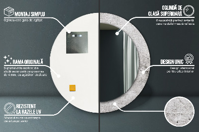 Miroir rond avec décoration Béton gris