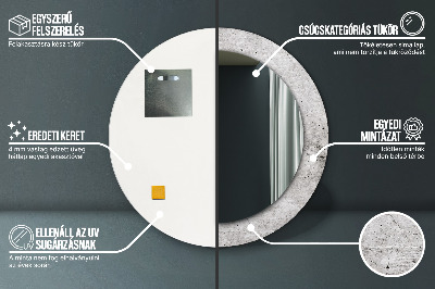 Miroir rond avec décoration Béton gris