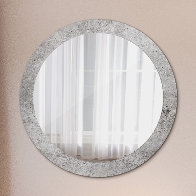 Miroir rond avec décoration Béton gris