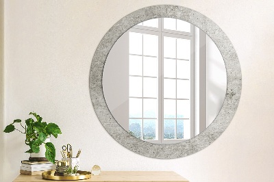 Miroir rond avec décoration Béton gris