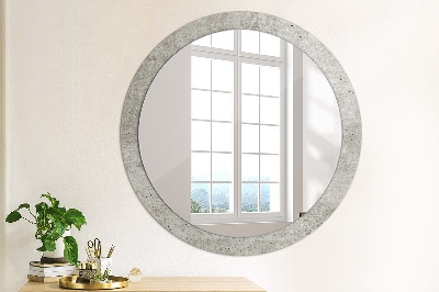 Miroir rond avec décoration Béton gris