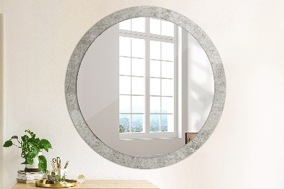 Miroir rond avec décoration Béton gris