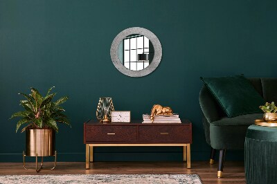 Miroir rond avec décoration Béton gris