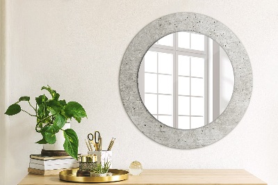 Miroir rond avec décoration Béton gris