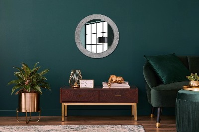 Miroir rond avec décoration Béton gris