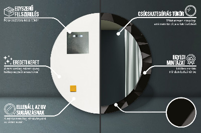 Miroir rond avec décoration Noir abstrait