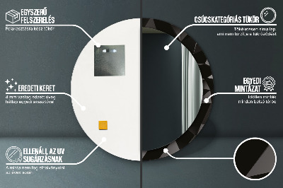 Miroir rond avec décoration Noir abstrait