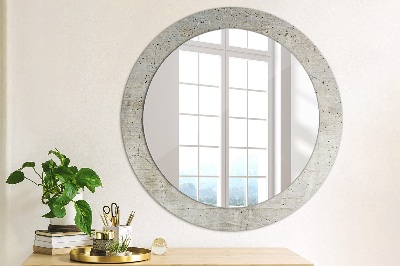 Miroir rond imprimé Béton gris