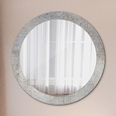 Miroir rond imprimé Béton gris