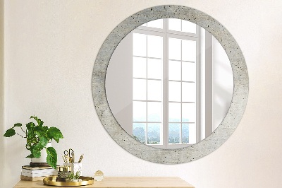 Miroir rond imprimé Béton gris