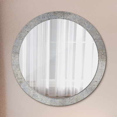 Miroir rond imprimé Béton gris