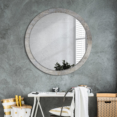 Miroir rond imprimé Béton gris