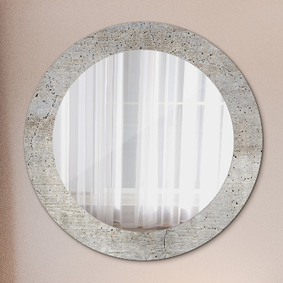 Miroir rond imprimé Béton gris