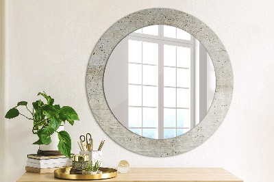 Miroir rond imprimé Béton gris