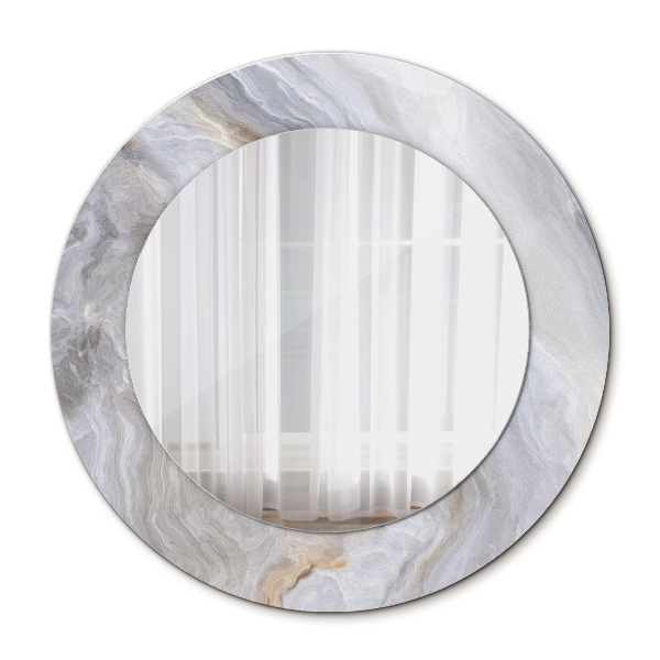 Miroir rond avec décoration Marbre abstrait
