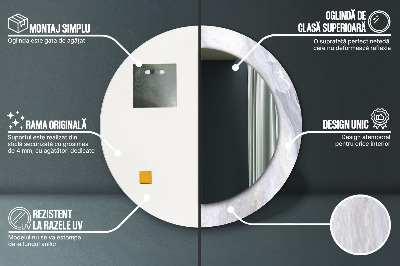 Miroir rond avec décoration Marbre abstrait
