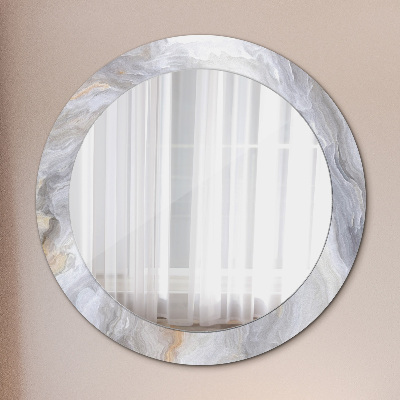 Miroir rond avec décoration Marbre abstrait