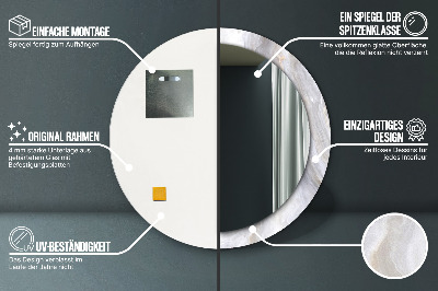 Miroir rond avec décoration Marbre abstrait