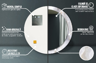 Miroir rond avec décoration Marbre abstrait