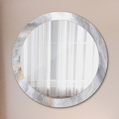 Miroir rond avec décoration Marbre abstrait